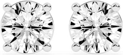 Round Lab-Grown Diamond Stud Earrings in Sterling Silver – Ready to Ship
