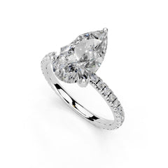 Pear Petite Pavé Lab-Grown Diamond Engagement Ring