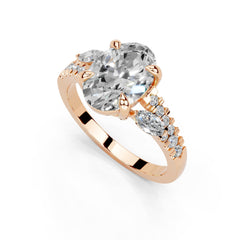 Oval Marquise Side Stone Pavé Lab-Grown Diamond Engagement Ring