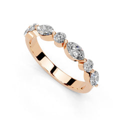 Marquise and Round Half Eternity Lab-Grown Diamond Band