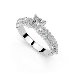 Multi-Row Pavé Lab-Grown Diamond Engagement Ring