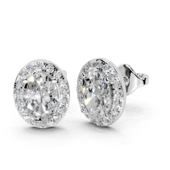 Halo Oval Cut 2.48 Cttw Lab Grown Diamond Studs