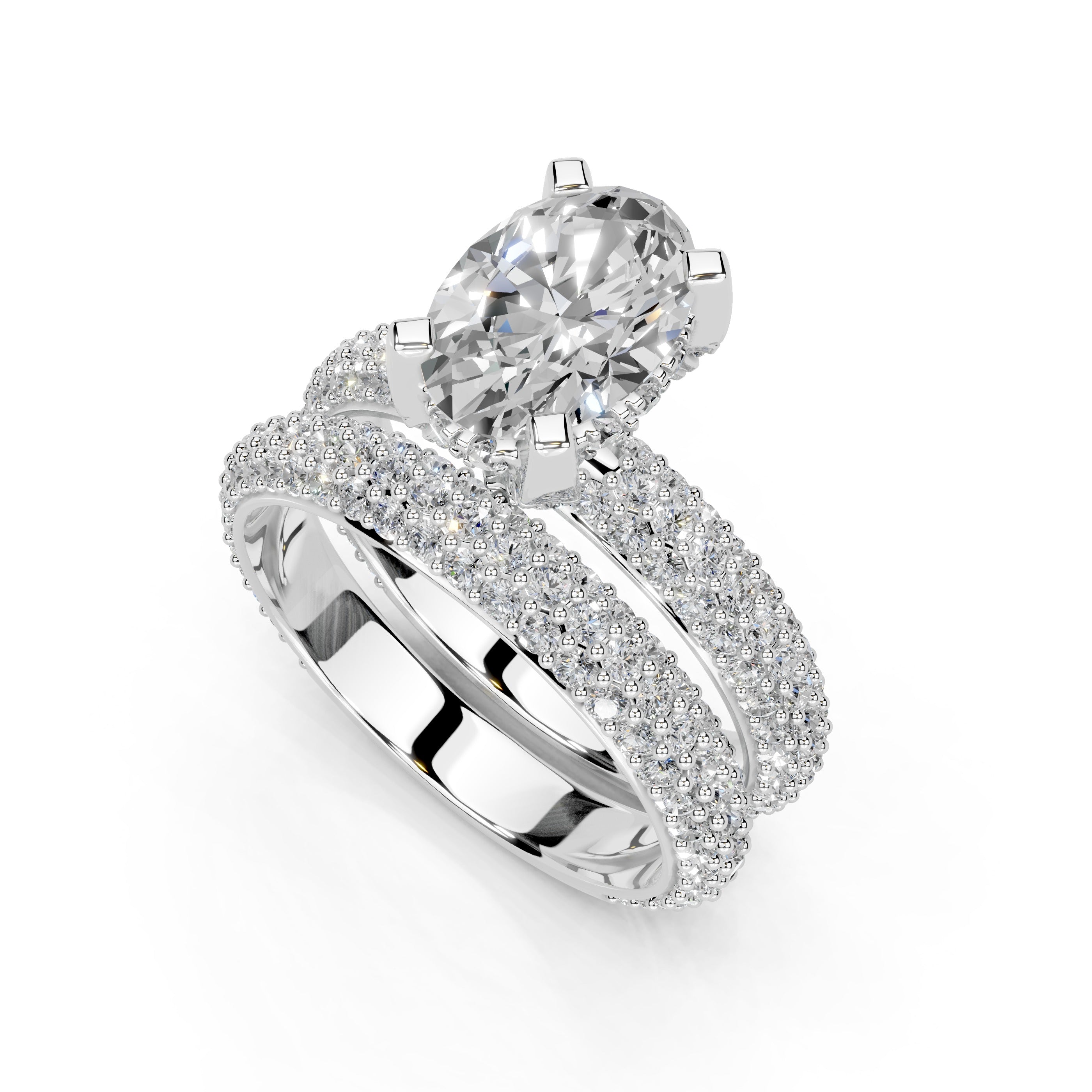 Anillo de compromiso con diamantes cultivados en laboratorio