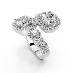 Cushion Cut Fancy Lab Grown Diamond Engagement Ring