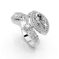 Marquise Cut Fancy Lab Grown Diamond Engagement Ring