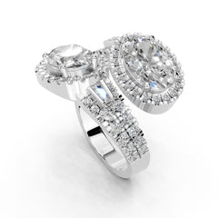 Oval Cut Fancy Lab Grown Diamond Engagement Ring