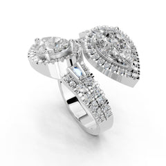 Pear Cut Fancy Lab Grown Diamond Engagement Ring