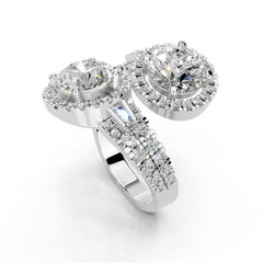 Round Cut Fancy Lab Grown Diamond Engagement Ring