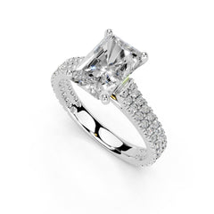 Radiant Cut Double Pave Lab Grown Diamond Engagement Ring