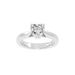 Heart Cut Petal-shaped Solitaire Lab Grown Diamond Engagement Ring (3.5 mm width)