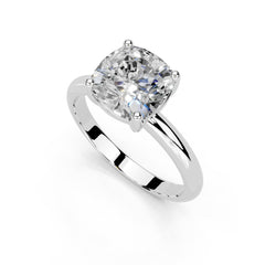Cushion Cut Classic Solitaire Lab Grown Diamond Engagement Ring