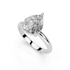 Pear Cut Classic Solitaire Lab Grown Diamond Engagement Ring