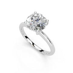 Round Cut Knife Edge Solitaire Lab Grown Diamond Engagement Ring (2 mm width)