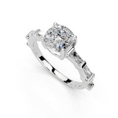 Cushion Cut Fancy Lab Grown Diamond Engagement Ring