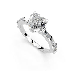 Heart Cut Fancy Lab Grown Diamond Engagement Ring