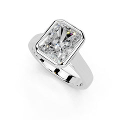 Radiant Cut Bezel Setting Lab Grown Diamond Engagement Ring