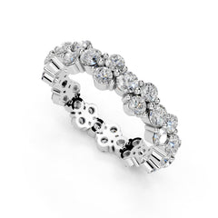Fancy Prong Set Round Lab Grown Diamond Eternity Band