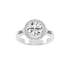 Round Cut Halo Lab Grown Diamond Engagement Ring