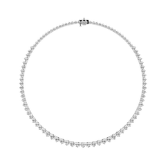 Round Cut Lab Grown Diamond Tennis Necklace