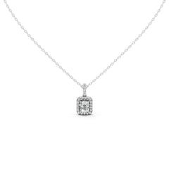 Halo Square Cushion Lab Grown Diamond Pendant
