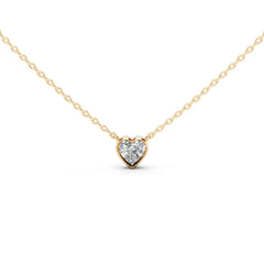 Heart Shape Bezel Lab Diamond Solitaire Pendant