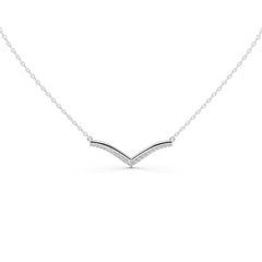 V shaped Round Cut 0.72 Cttw Lab Grown Diamond Bar Pendant