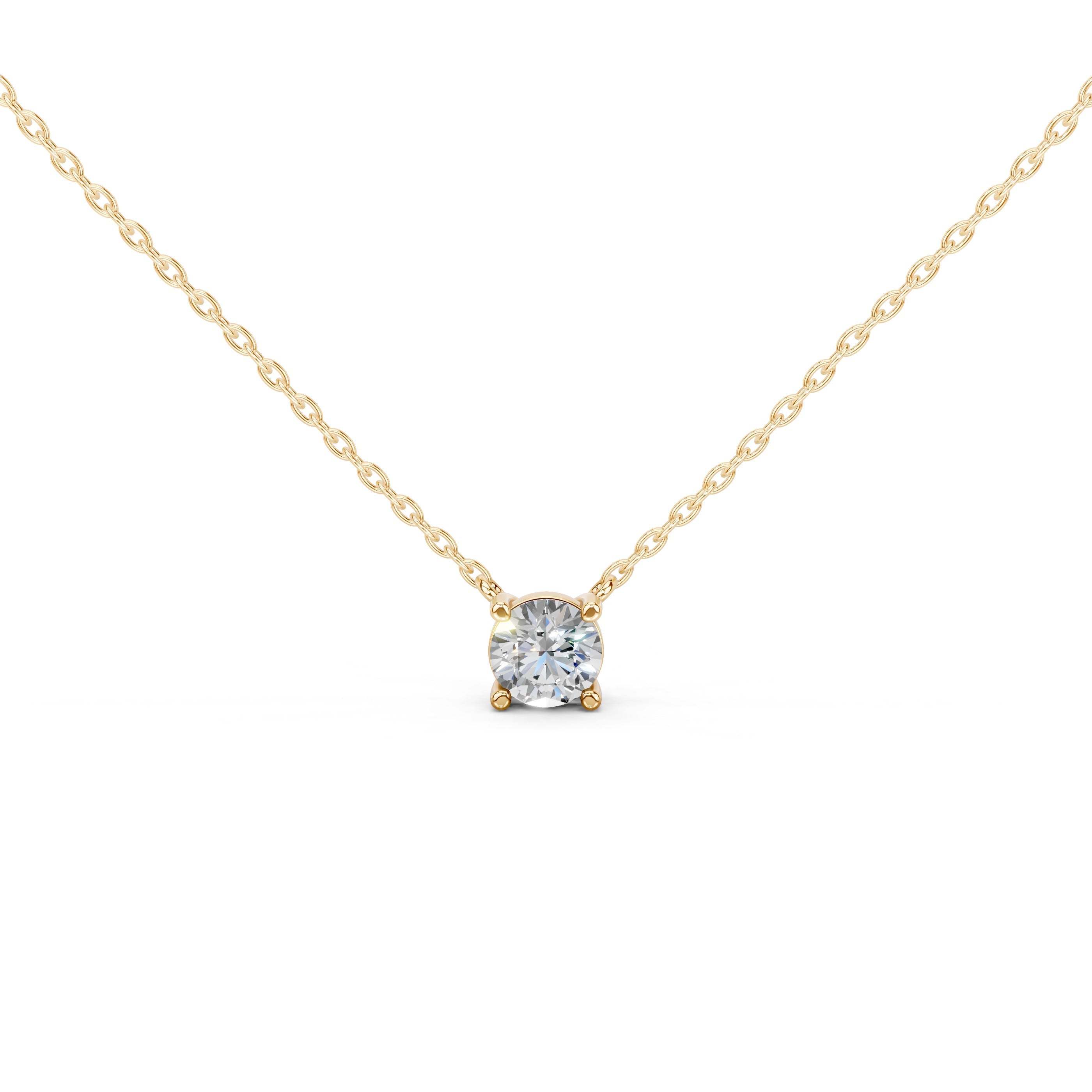 Lab grown diamond solitaire pendants