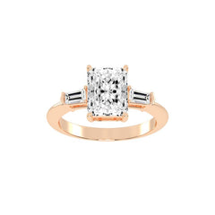 Radiant Tapered Baguette Three-Stone Lab-Grown Diamond Engagement Ring