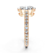 Oval Classic Four-Prong Pavé lab-grown diamond ring in rose gold
