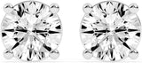 Round Lab-Grown Diamond Stud Earrings in Sterling Silver – Ready to Ship