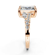 Radiant Marquise Side Stone Pavé lab-grown diamond ring in rose gold