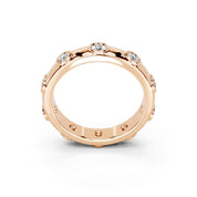 Bezel Station Band lab-grown diamond band in rose gold