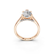 Pear Hidden Pavé Cathedral lab-grown diamond ring in rose gold