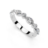 Marquise and Round Half Eternity Lab-Grown Diamond Band