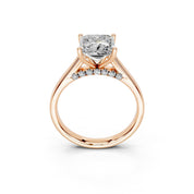 Princess Hidden Pavé Cathedral lab-grown diamond ring in rose gold