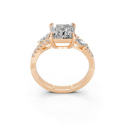 Princess Marquise Side Stone Pavé lab-grown diamond ring in rose gold
