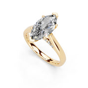 Marquise Hidden Pavé Cathedral lab-grown diamond ring in yellow gold