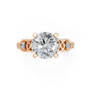 Round Filigree Vintage Solitaire lab-grown diamond ring in rose gold