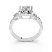 Princess Marquise Side Stone Pavé lab-grown diamond ring in white gold / platinum