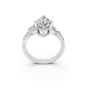 Marquise Marquise Side Stone Pavé lab-grown diamond ring in white gold / platinum