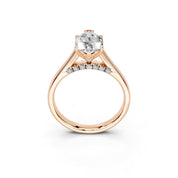 Marquise Hidden Pavé Cathedral lab-grown diamond ring in rose gold