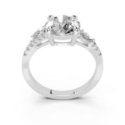 Round Marquise Side Stone Pavé lab-grown diamond ring in rose gold