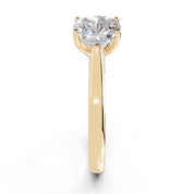 Cushion Hidden Pavé Cathedral lab-grown diamond ring in yellow gold
