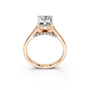 Radiant Hidden Pavé Cathedral lab-grown diamond ring in rose gold