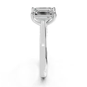 Emerald Hidden Pavé Cathedral lab-grown diamond ring in white gold / platinum