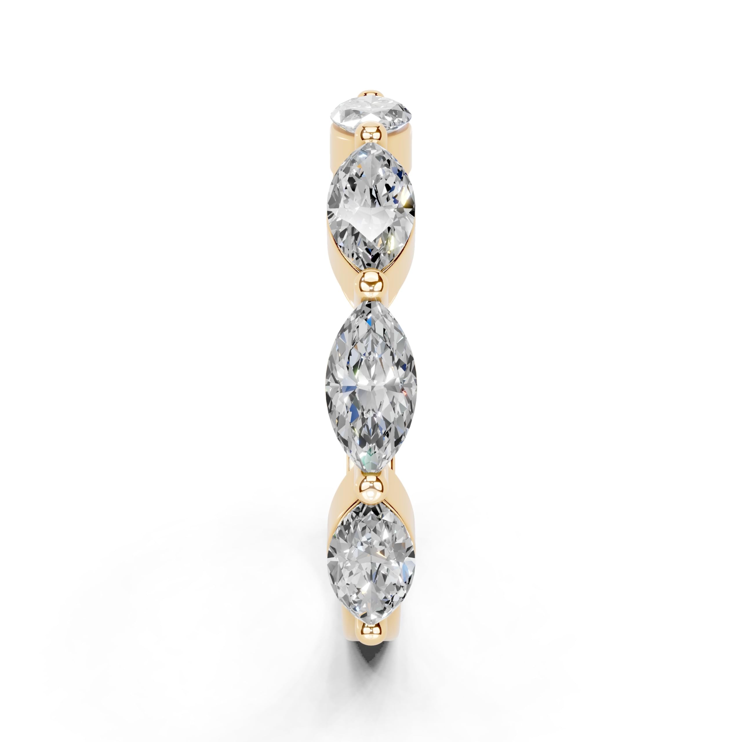 Marquise Marquise Half Eternity Band lab-grown diamond band in yellow gold