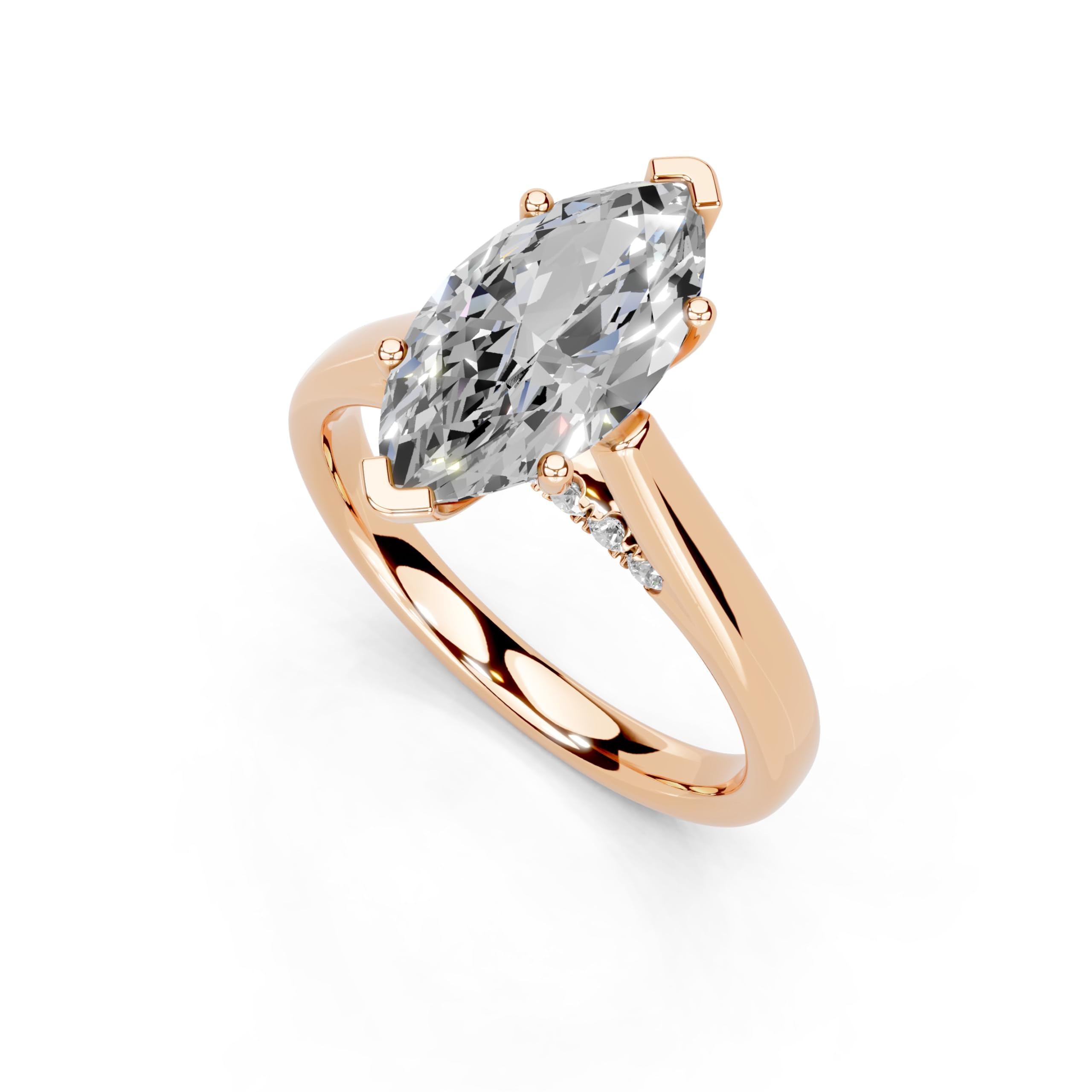 Marquise Hidden Pavé Cathedral lab-grown diamond ring in rose gold