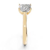 Princess Hidden Pavé Cathedral lab-grown diamond ring in yellow gold