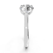 Round Hidden Pavé Cathedral lab-grown diamond ring in white gold / platinum