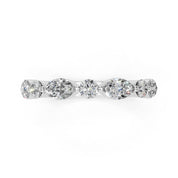 Marquise and Round Half Eternity Band lab-grown diamond band in white gold / platinum
